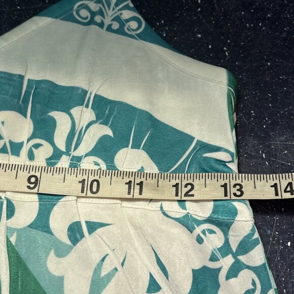 Belize Swim Cover Up Nylon Dress Green White Floral Halter Tie Sz M - Picture 9 of 11